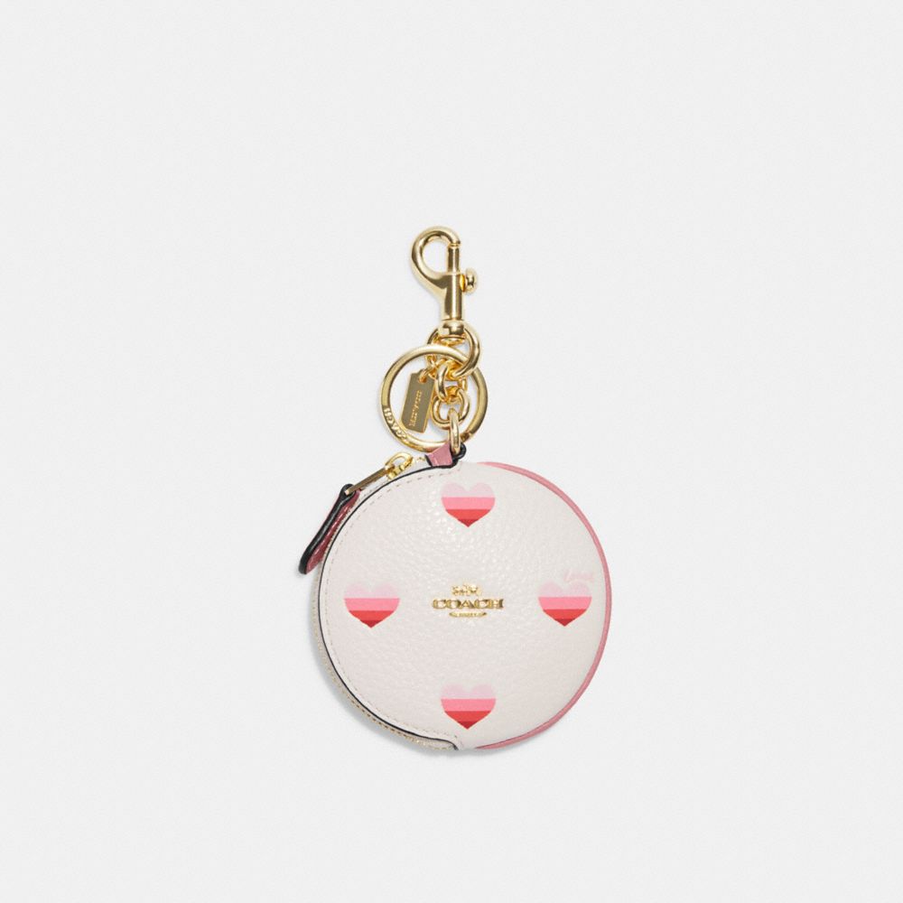 Circular Coin Pouch With Heart Print - CA044 - IM/Chalk Pink