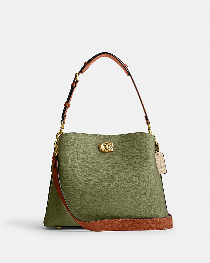 WILLOW SHOULDER BAG IN COLORBLOCK WITH SIGNATURE CANVAS INTERIOR