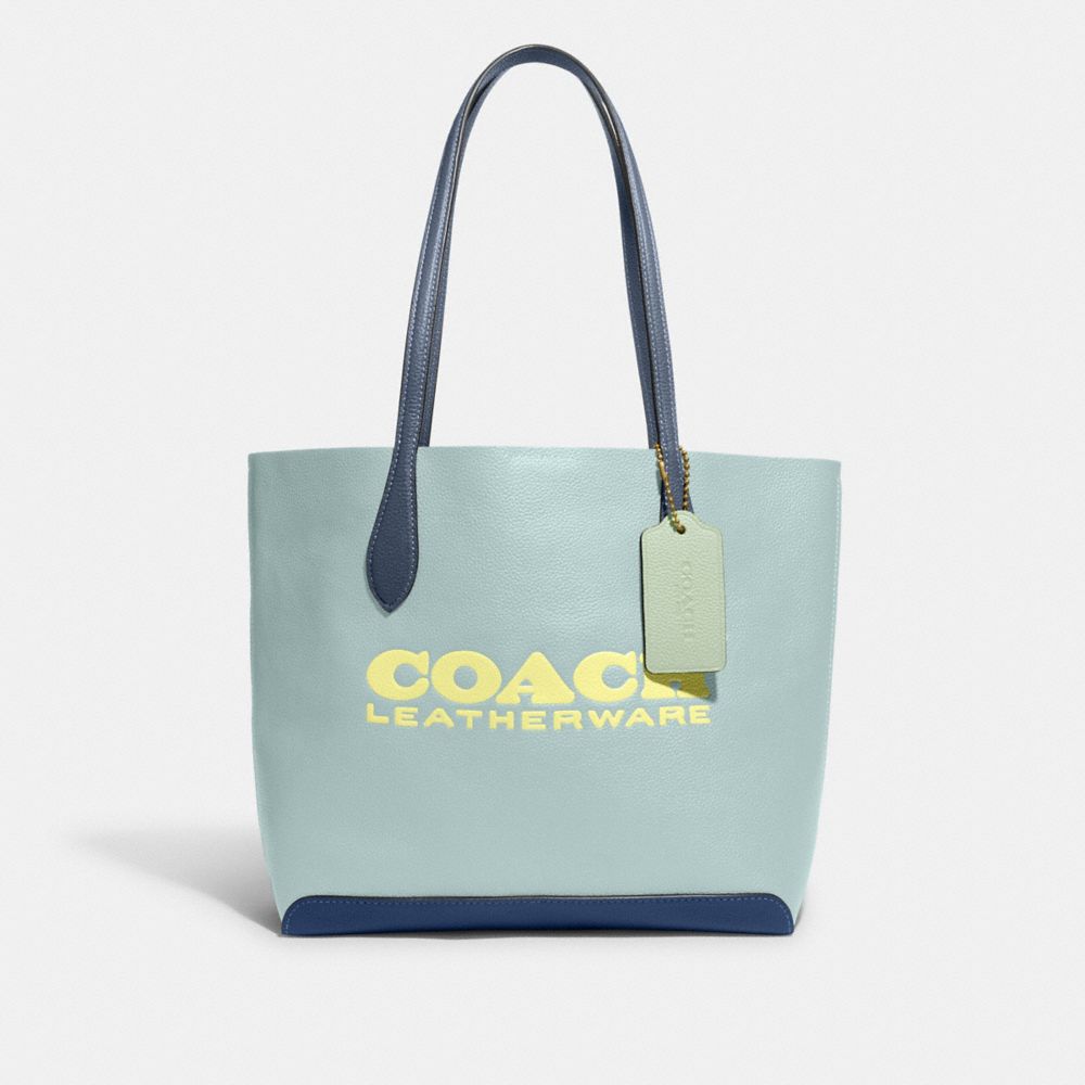 COACH CA097 Kia Tote In Colorblock B4/AQUA MULTI