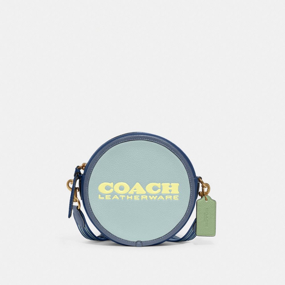 COACH CA098 Kia Circle Bag In Colorblock B4/Aqua Multi
