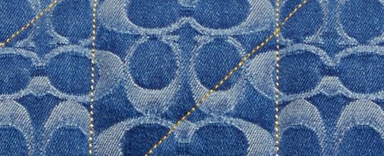 PILLOW MADISON 經典 SIGNATURE 丹寧面料絎縫單肩手袋-B4/Indigo Midnight Navy Multi