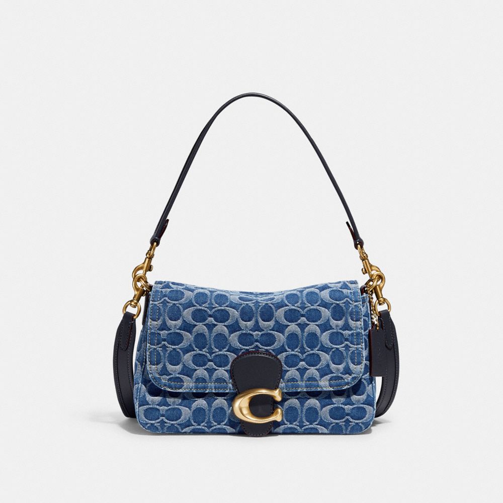 CA105 - Soft Tabby Shoulder Bag In Signature Denim B4/Indigo Midnight Navy Multi