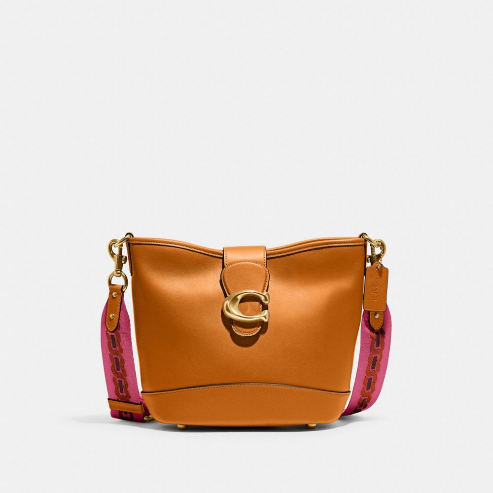 COACH CA112 Tali Bucket Bag Brass/Papaya