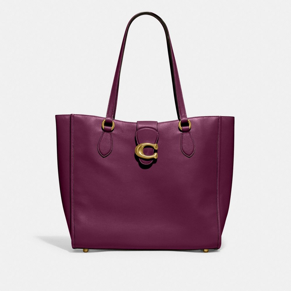 COACH CA114 Theo Tote Brass/Deep Berry