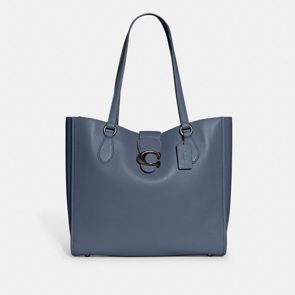 COACH CA114 Theo Tote PEWTER/WASHED CHAMBRAY