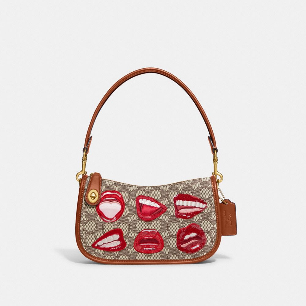 Coach X Tom Wesselmann Swinger In Signature Textile Jacquard - CA121 - Brass/Cocoa Burnished Amb