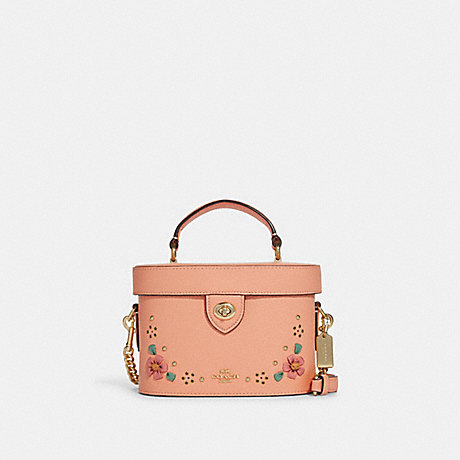 COACH CA147 Kay Crossbody With Floral Whipstitch GOLD/FADED-BLUSH-MULTI