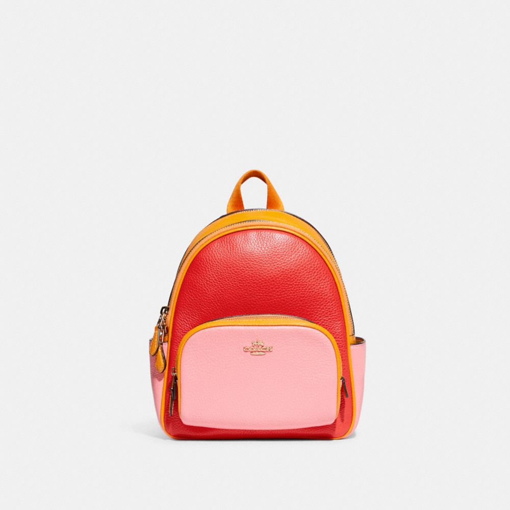 Mini Court Backpack In Colorblock - IM/MIAMI RED MULTI - COACH CA150