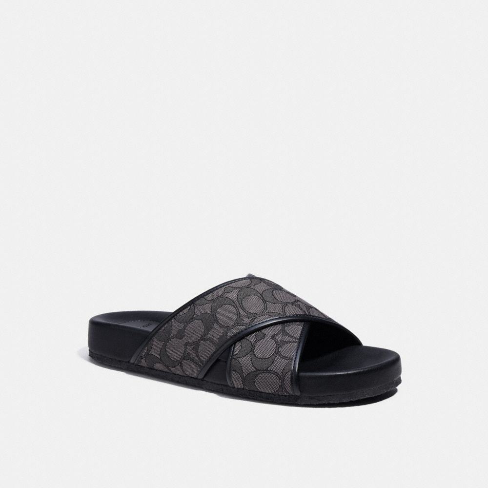 COACH CA158 Crossover Sandal Charcoal/Black