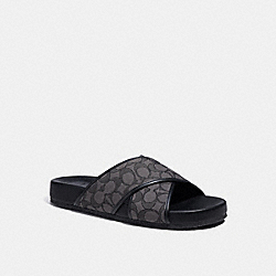 COACH CA158 Crossover Sandal CHARCOAL/BLACK