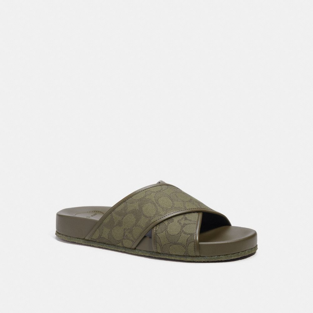 COACH CA158 Crossover Sandal UTILITY GREEN