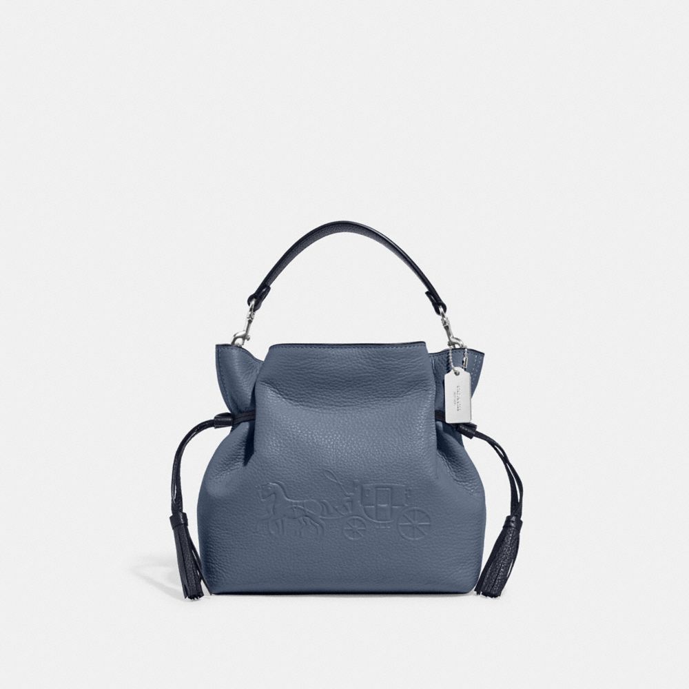 Andy Crossbody With Horse And Carriage - CA164 - Silver/Washed Chambray Multi