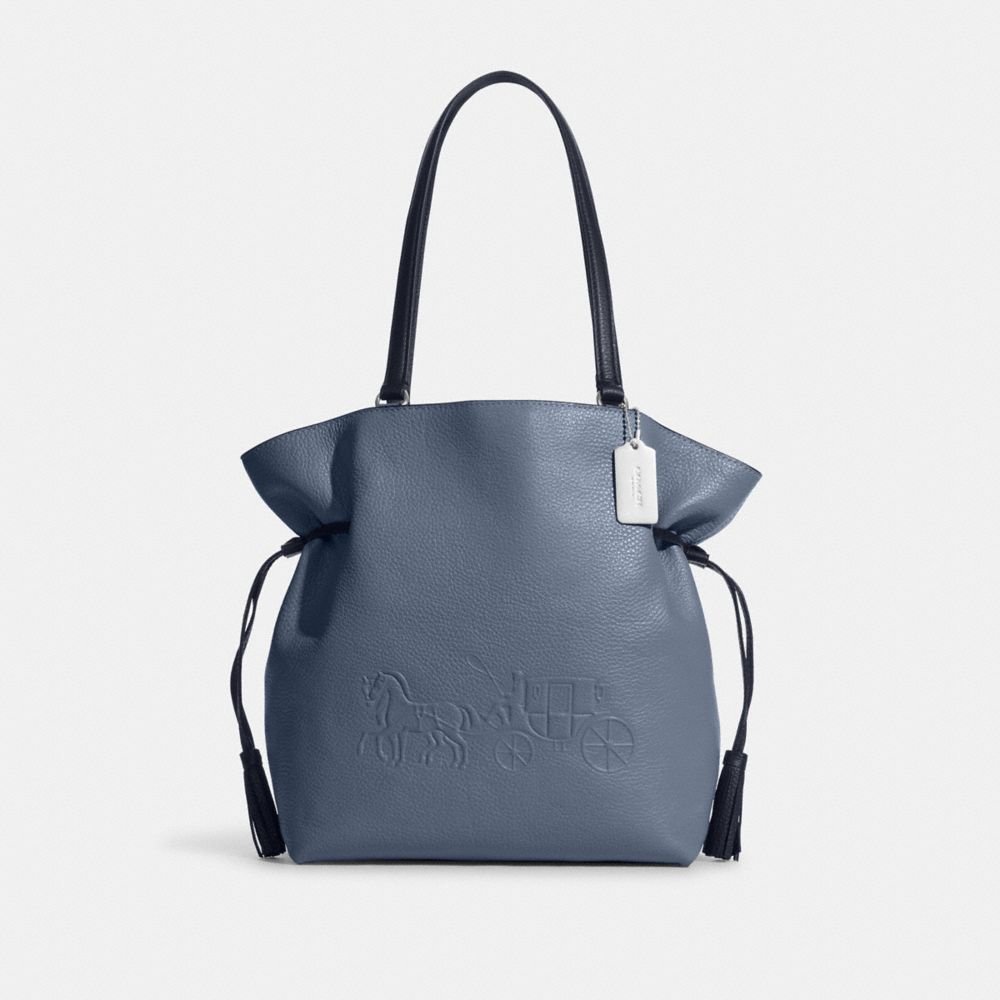 Andy Tote With Horse And Carriage - CA165 - Silver/Washed Chambray Multi