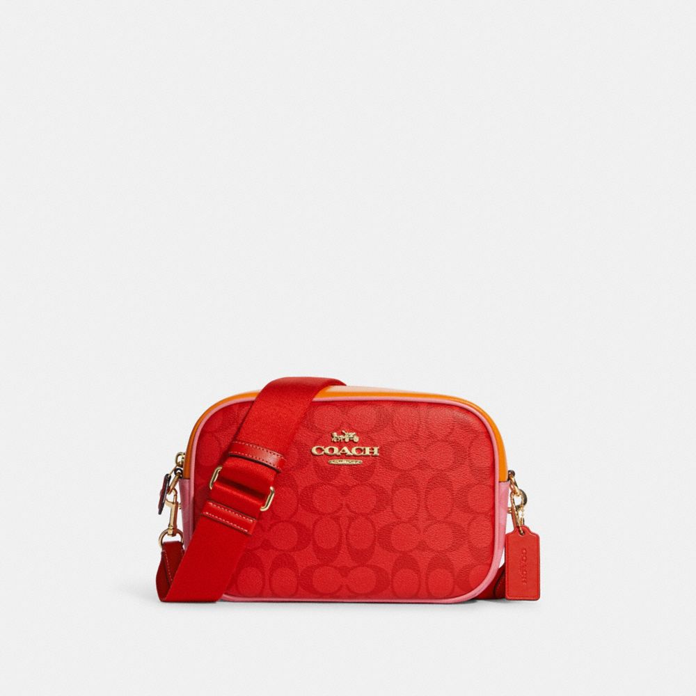 COACH Jamie Camera Bag In Blocked Signature Canvas - IM/MIAMI RED MULTI - CA168