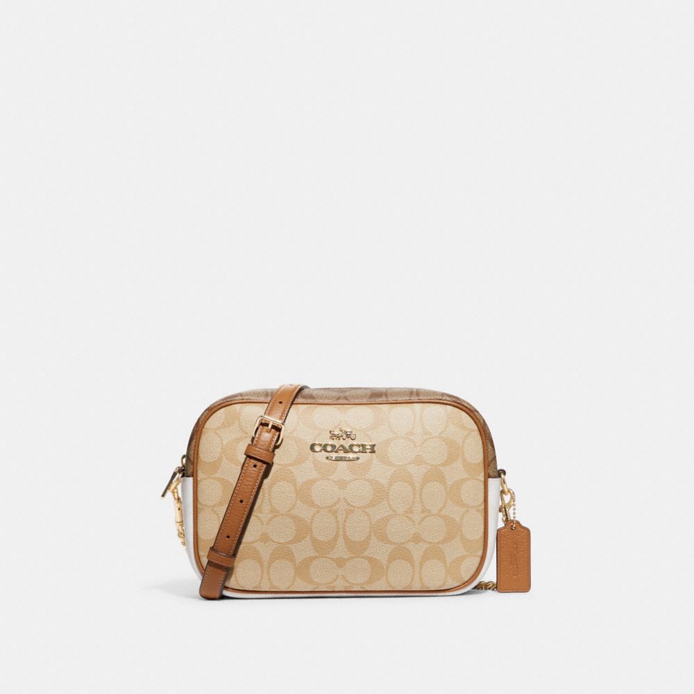 Jamie Camera Bag In Blocked Signature Canvas - GOLD/LIGHT KHAKI CHALK MULTI - COACH CA172