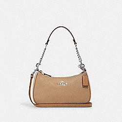 COACH CA173 Teri Shoulder Bag In Colorblock SILVER/SANDY BEIGE MULTI