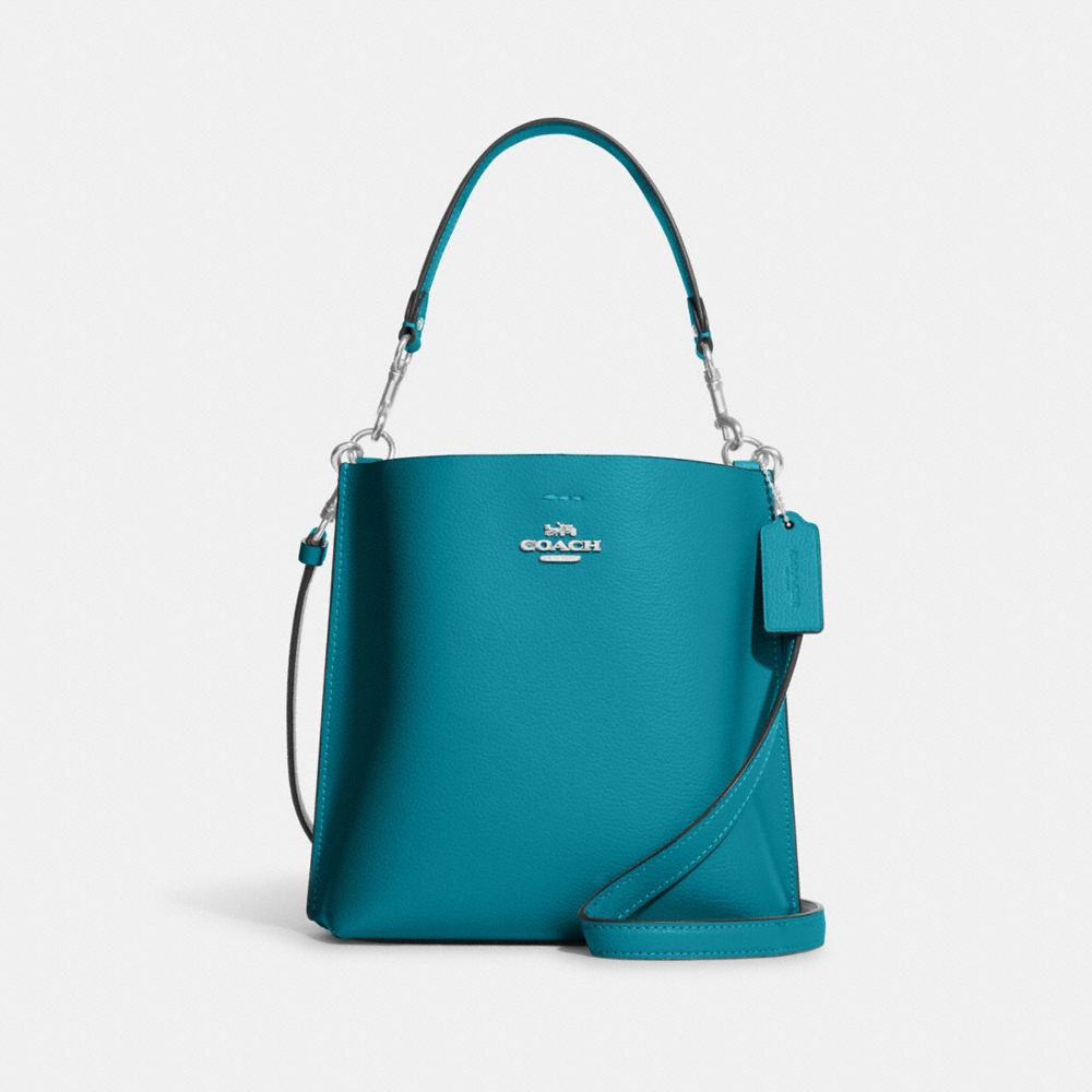 COACH CA177 Mollie Bucket Bag 22 Silver/Teal