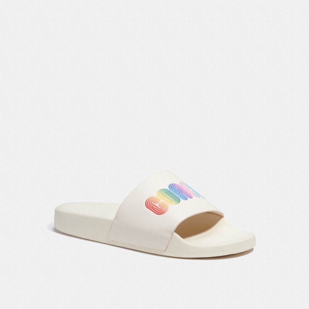 COACH Slide With Rainbow Coach - CHALK - CA181