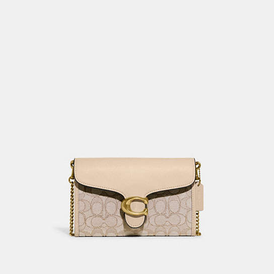 CA192 - Tabby Chain Clutch In Signature Jacquard Brass/Stone Ivory