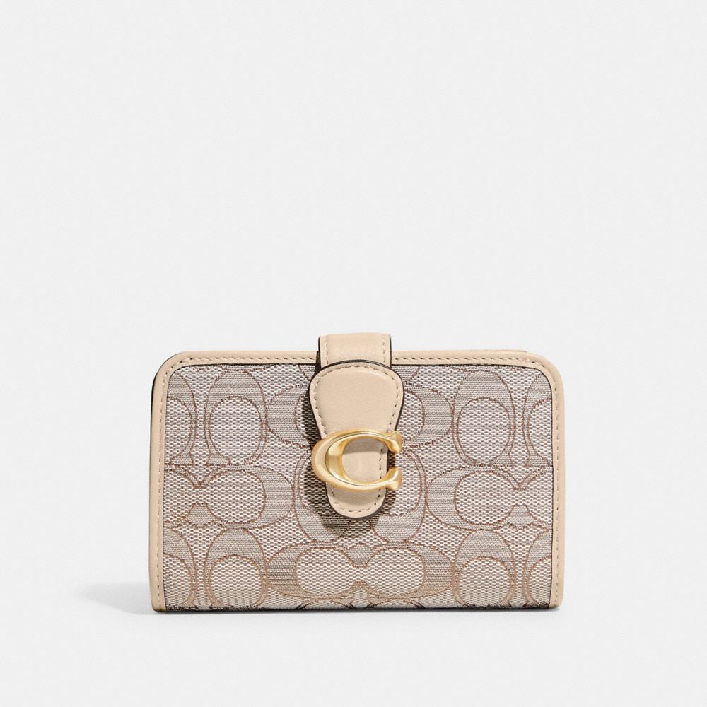 CA194 - Tabby Medium Wallet In Signature Jacquard Brass/Stone Ivory