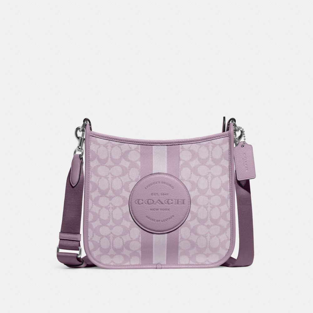 Dempsey File Bag In Signature Jacquard With Stripe And Coach Patch - CA195 - SV/Soft Lilac