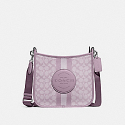 COACH CA195 Dempsey File Bag In Signature Jacquard With Stripe And Coach Patch SV/SOFT LILAC