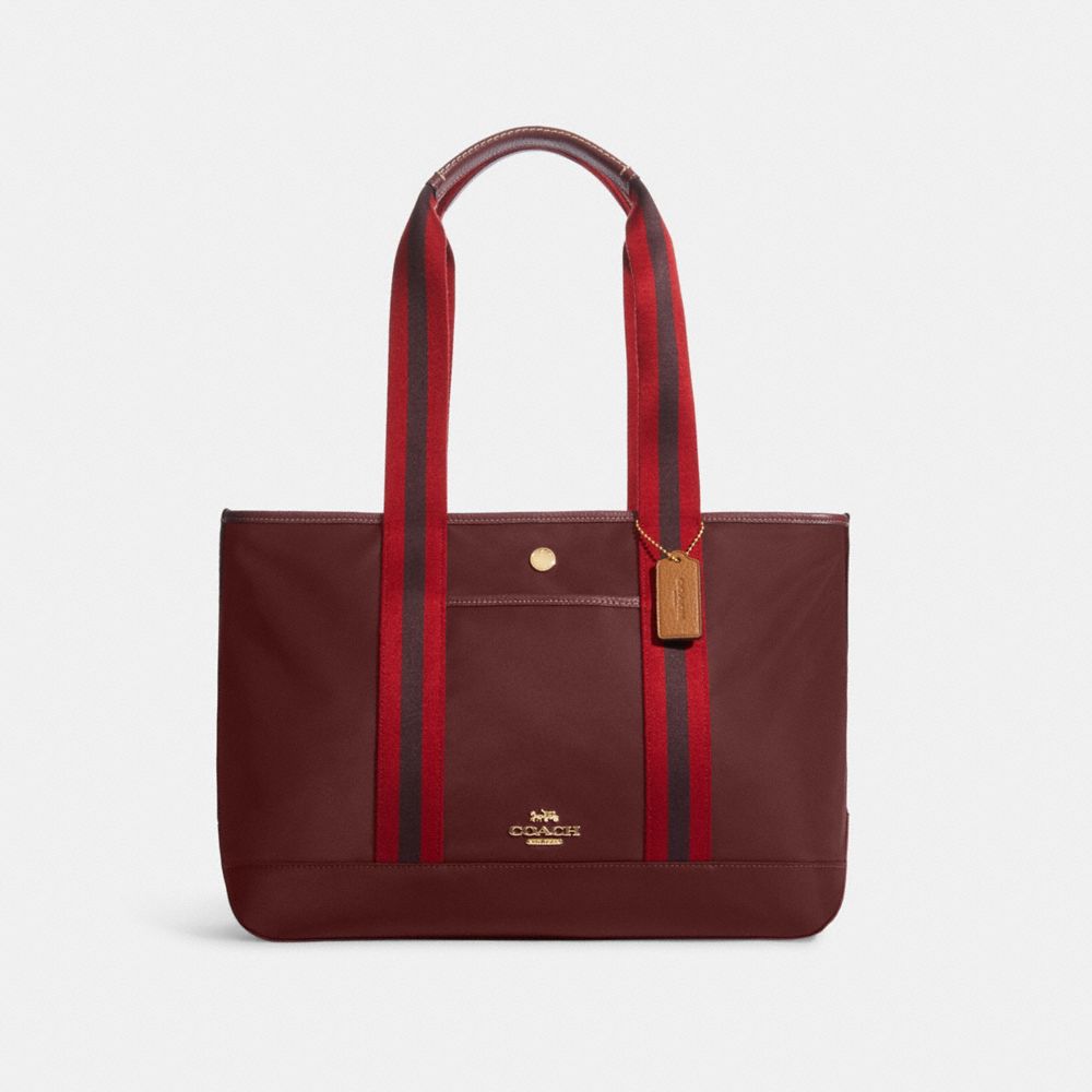 COACH CA208 Ellis Tote GOLD/WINE MULTI