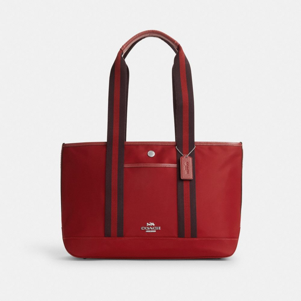 COACH CA208 Ellis Tote SILVER/1941 RED MULTI