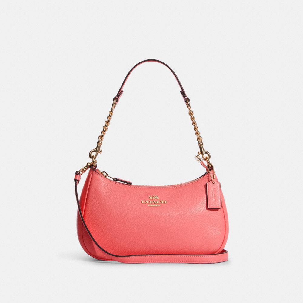 COACH Teri Shoulder Bag - GOLD/PINK LEMONADE - CA209