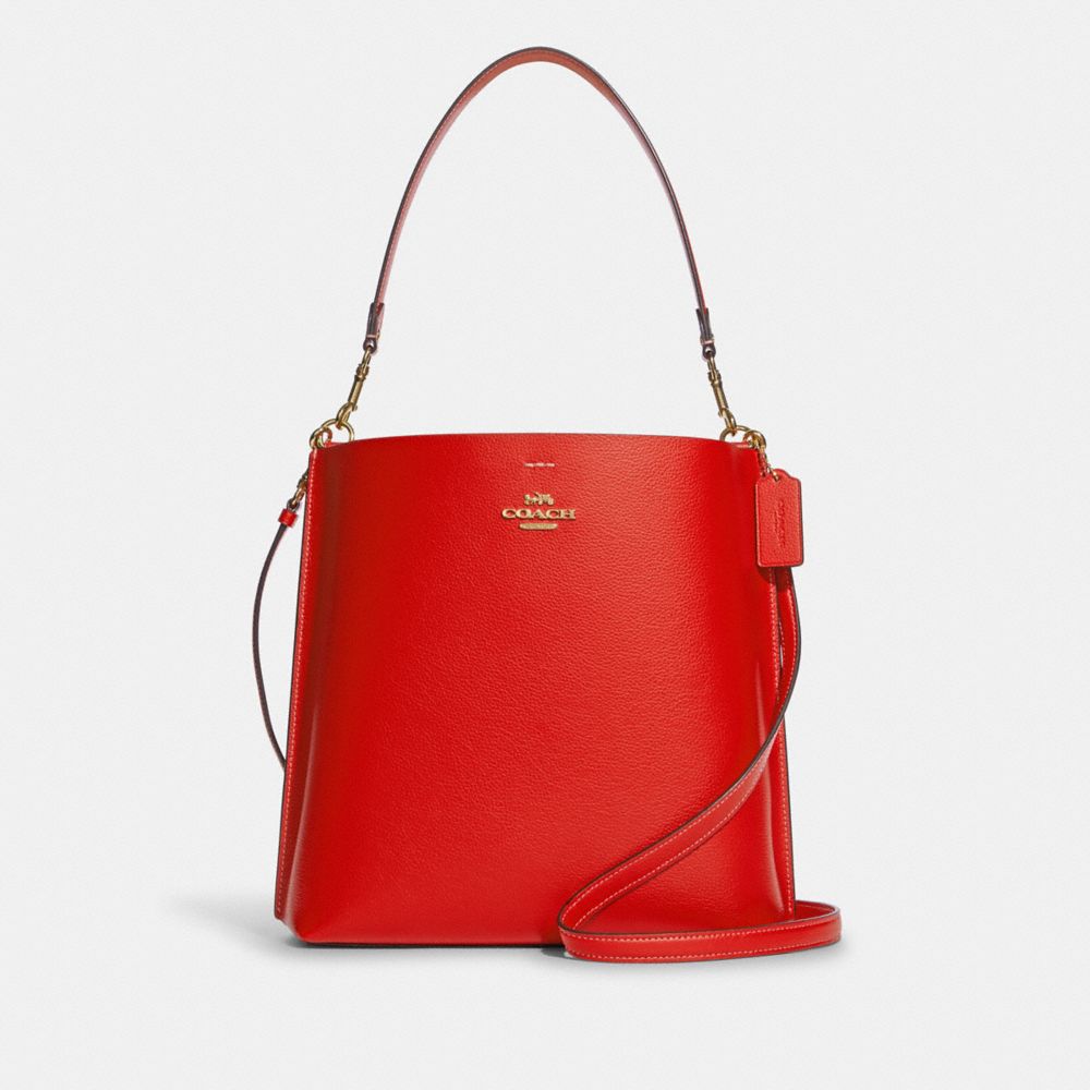 COACH CA214 Mollie Bucket Bag IM/MIAMI RED