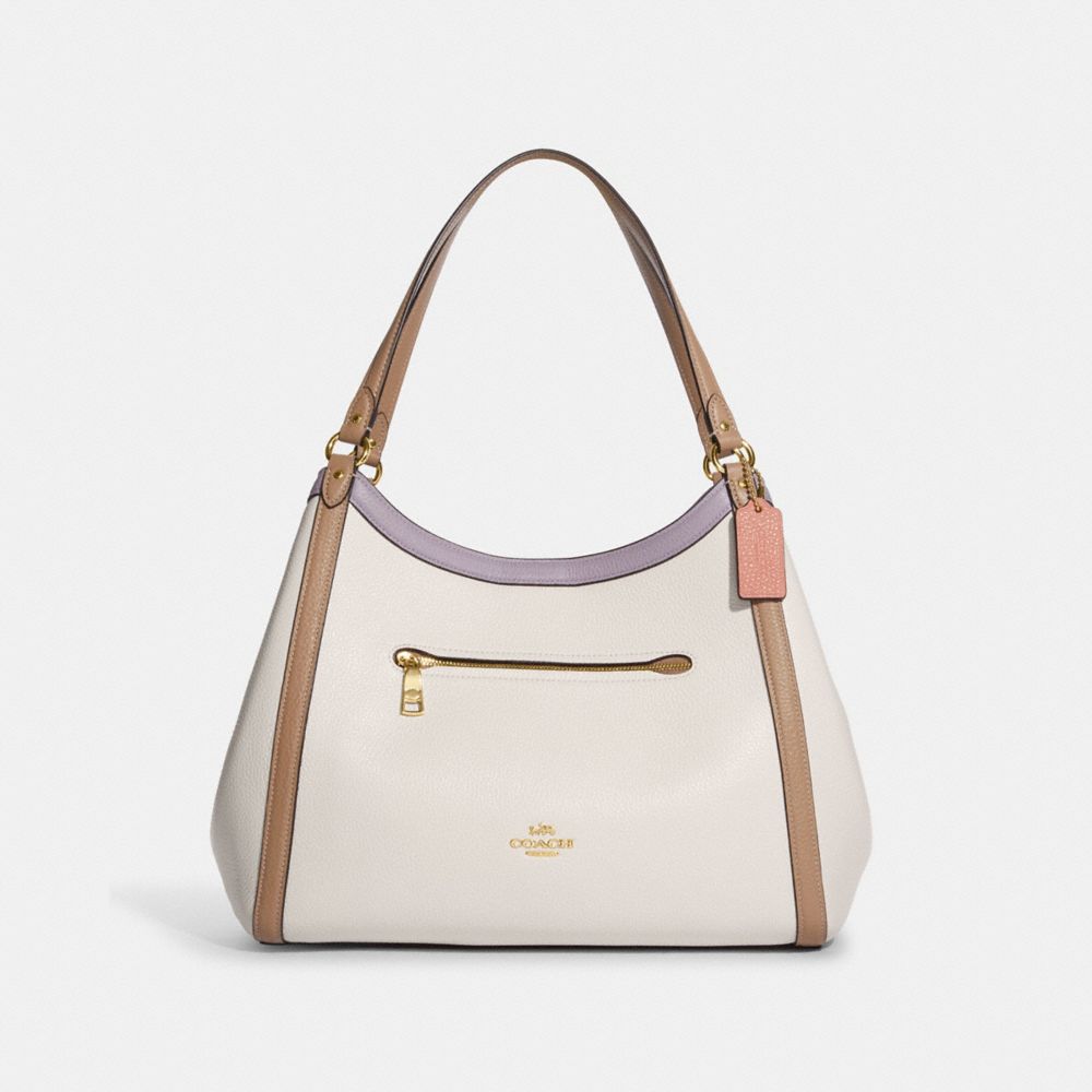 COACH CA216 Kristy Shoulder Bag In Colorblock Gold/Chalk Multi