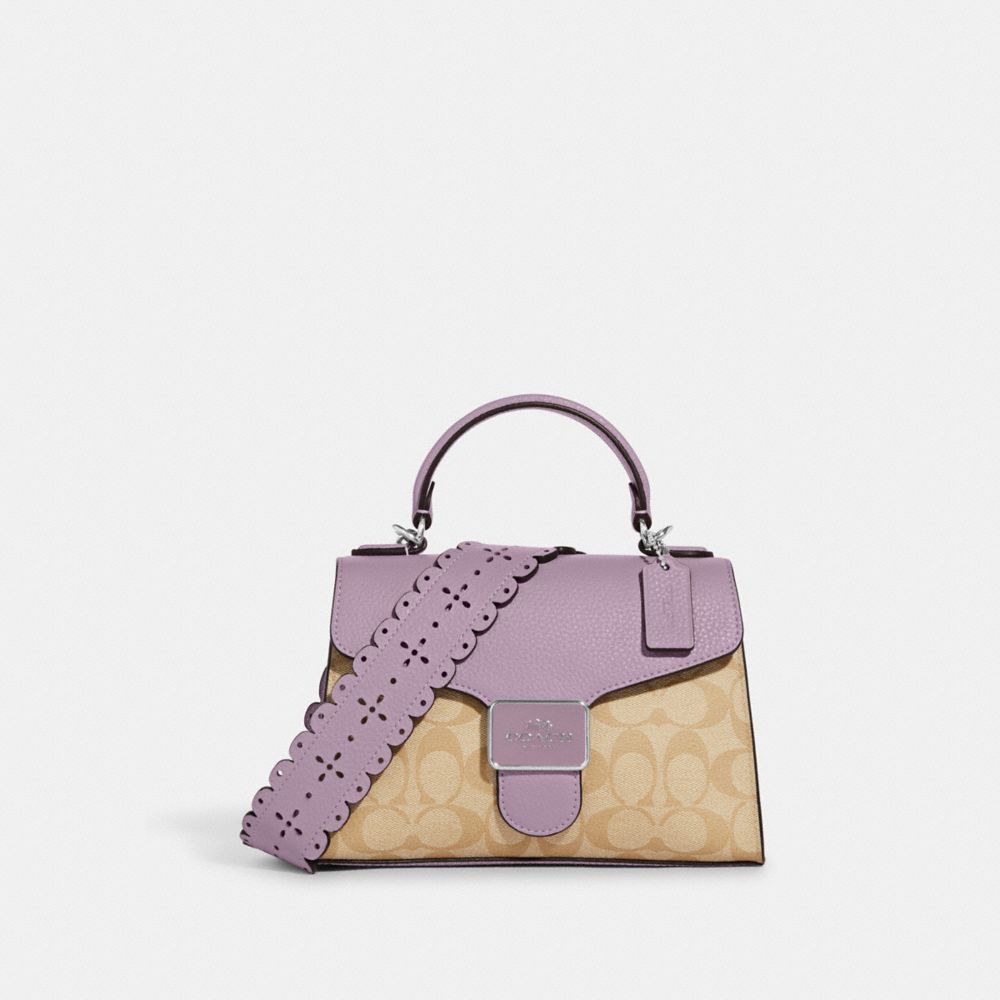 Pepper Satchel In Signature Canvas - CA233 - Silver/Light Khaki/Soft Lilac