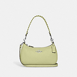 Teri Shoulder Bag With Whipstitch - CA240 - Silver/Pale Lime