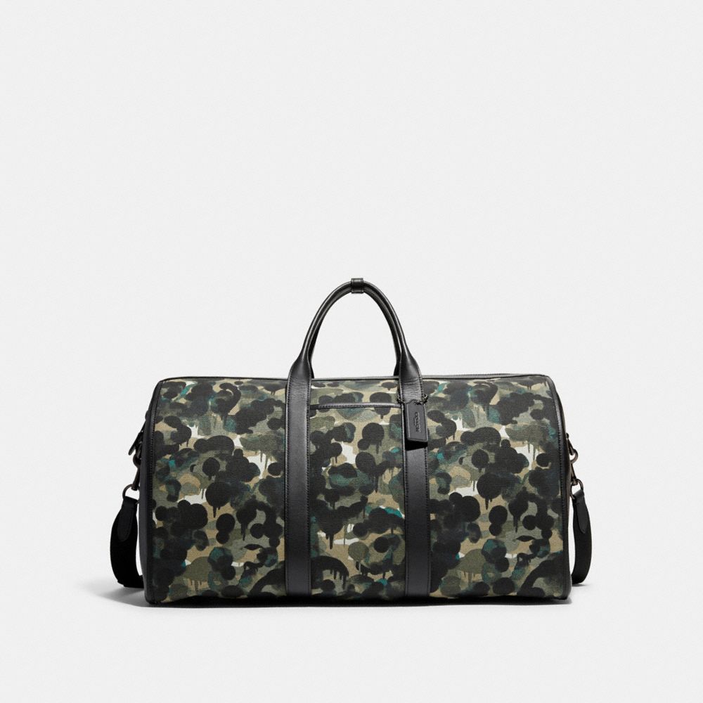 Gotham Duffle In Canvas With Camo Print - CA288 - Green/Blue