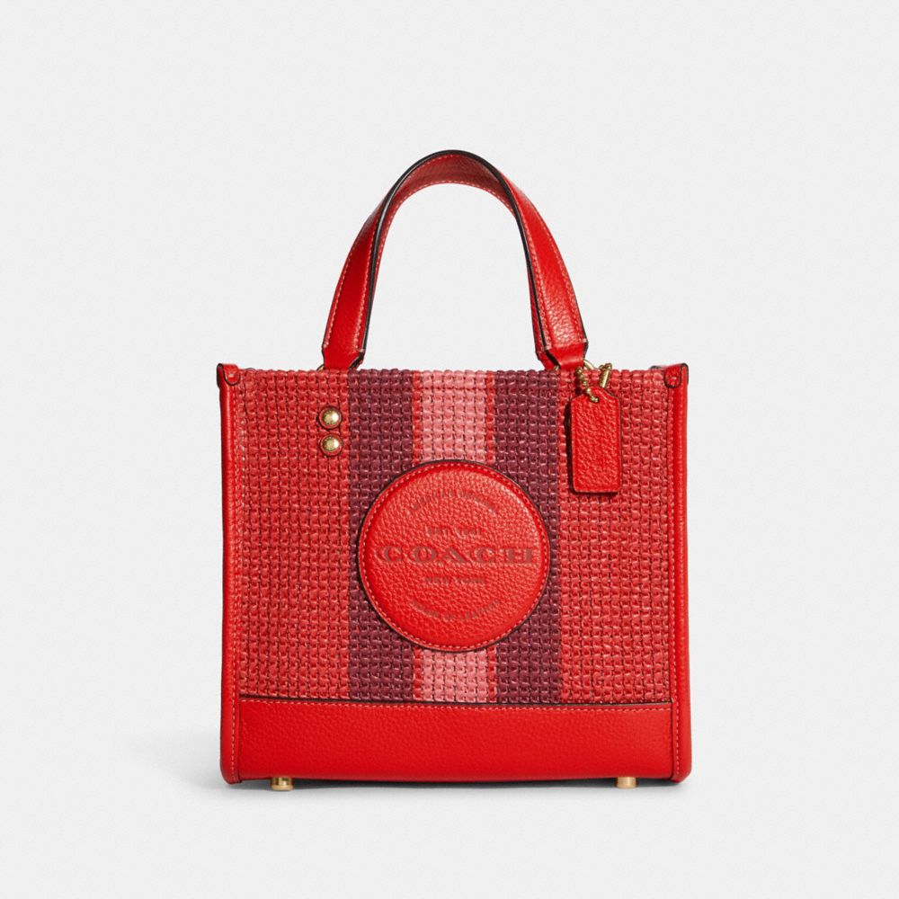 COACH CA291 Dempsey Tote 22 With Coach Patch Im/Miami Red Multi