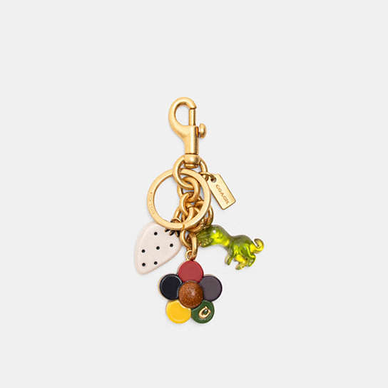 CA349 - Mixed Charms Cluster Bag Charm Brass/Multi