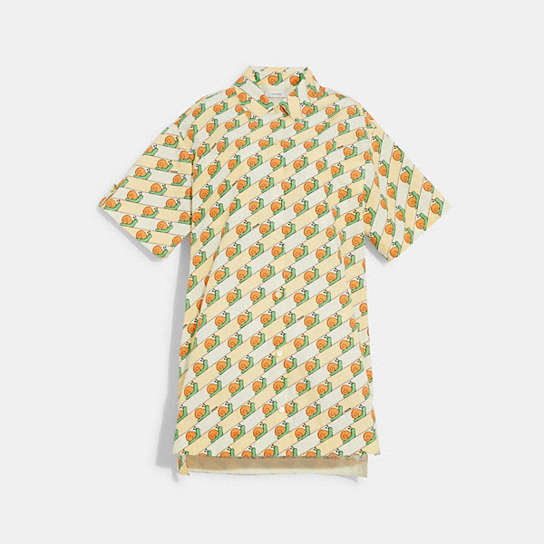 CA373 - Snail Print Shirt Dress YELLOW