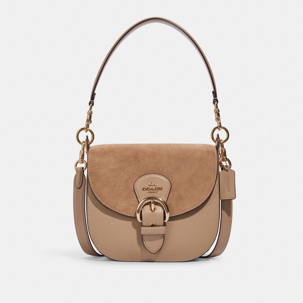 COACH CA424 Kleo Shoulder Bag 23 GOLD/TAUPE