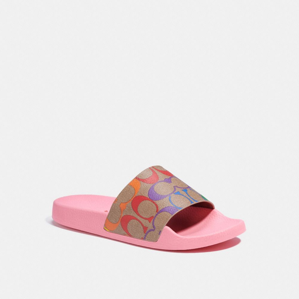 Uli Sport Slide In Rainbow Signature Canvas - RAINBOW SIGNATURE - COACH CA457