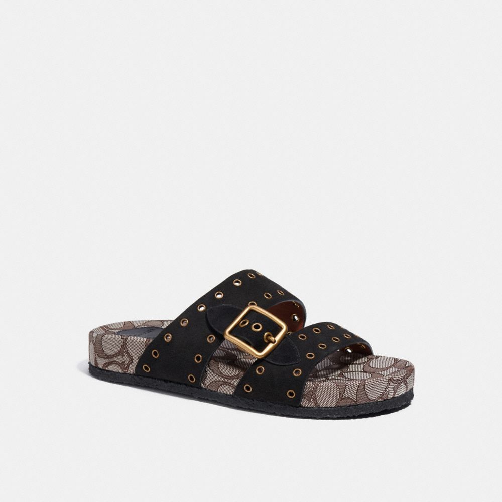 COACH CA460 Ally Sandal BLACK/OAK