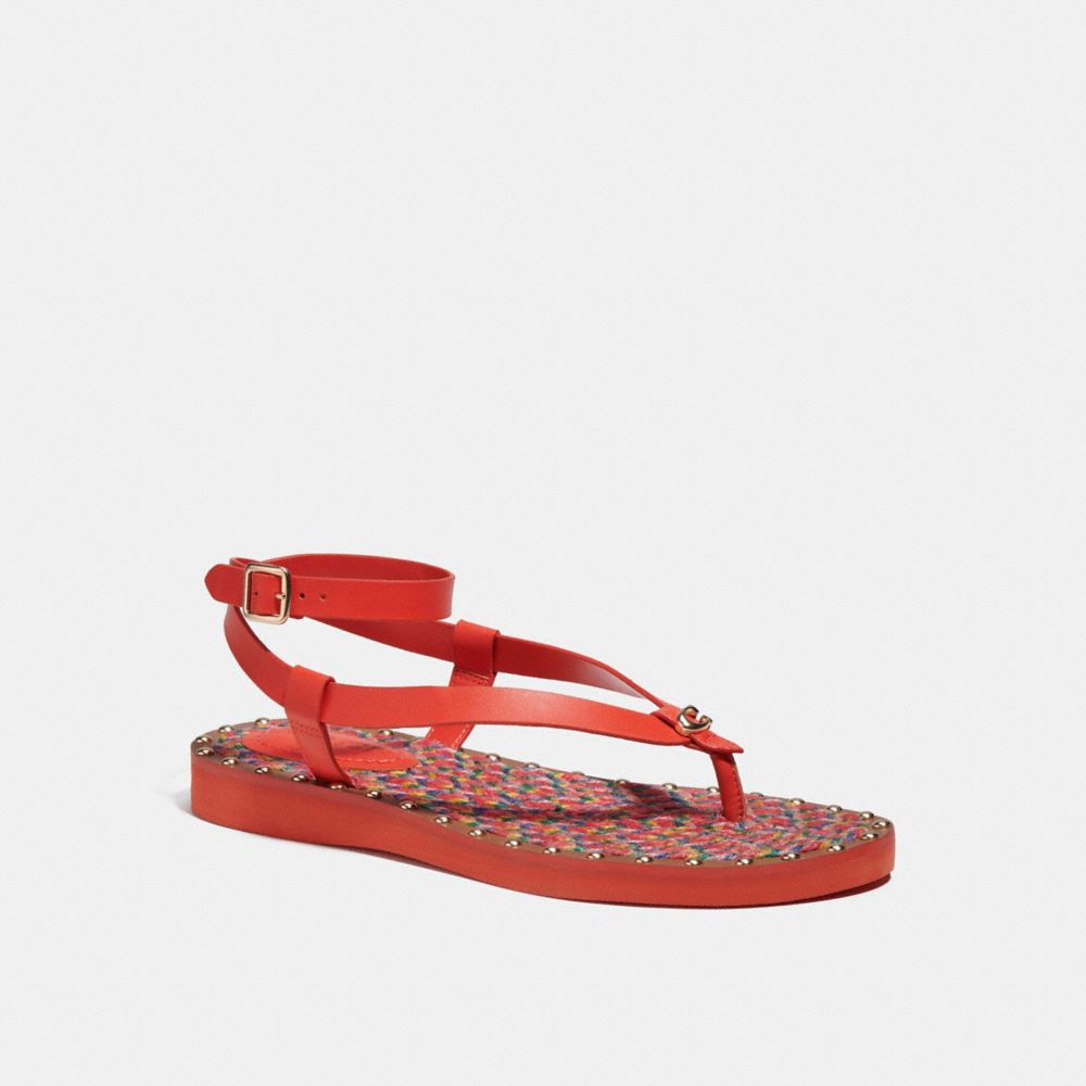 COACH CA462 Gracey Sandal Red Orange