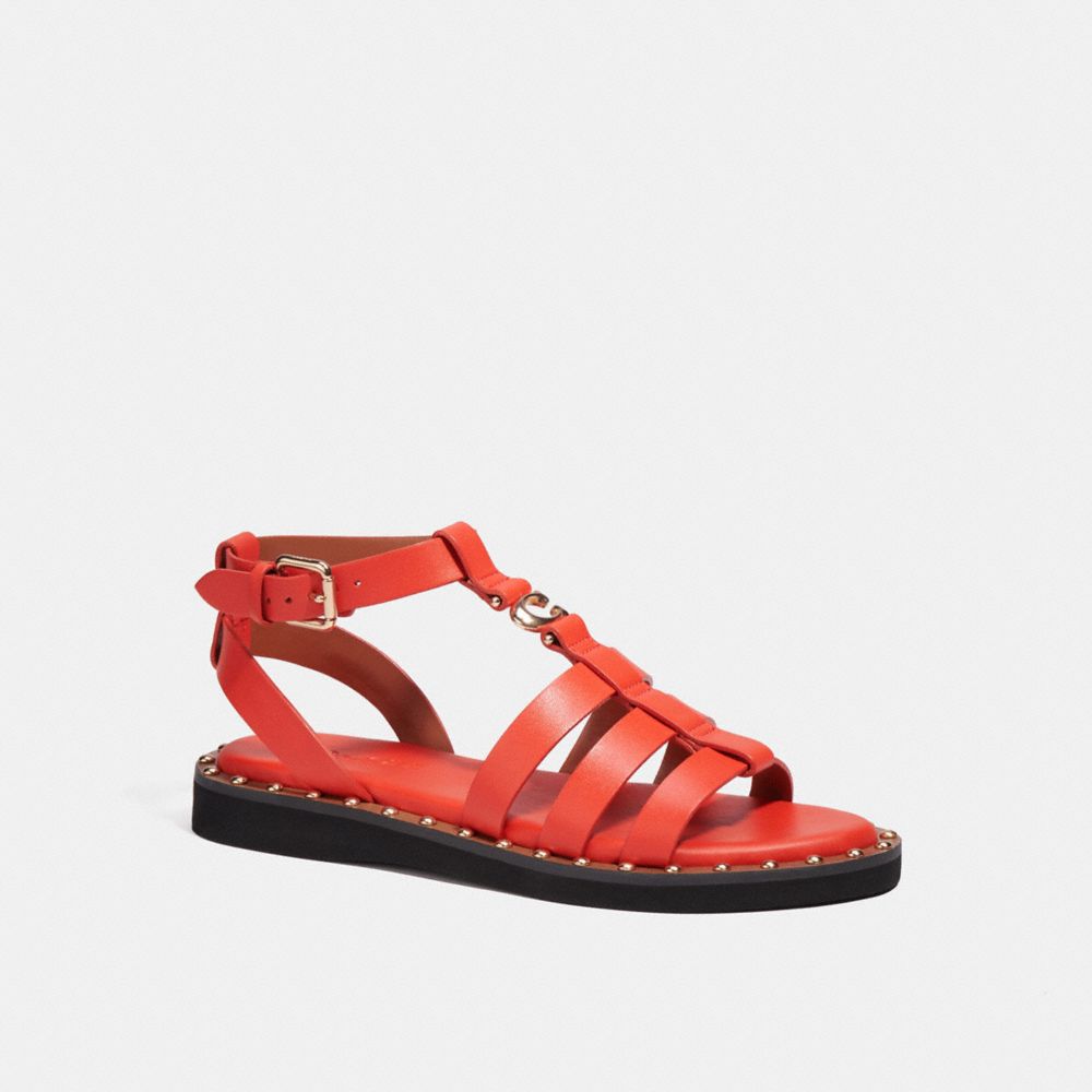 COACH CA488 Giselle Sandal RED ORANGE