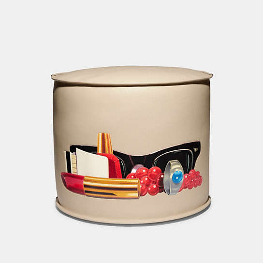 CA522 - Coach X Tom Wesselmann Large Cylindrical Collectible Pouf Ivory