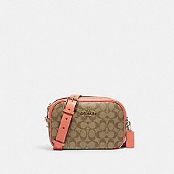 Jamie Camera Bag In Signature Canvas - CA547 - Im/Khaki/Light Coral