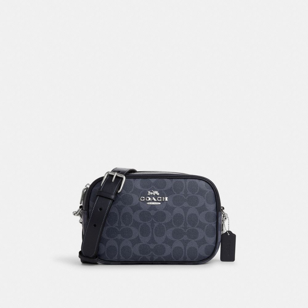 Jamie Camera Bag In Signature Canvas - CA547 - Silver/Denim/Midnight Navy