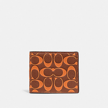 COACH CA549 3 In 1 Wallet In Signature Leather Saddle/Papaya