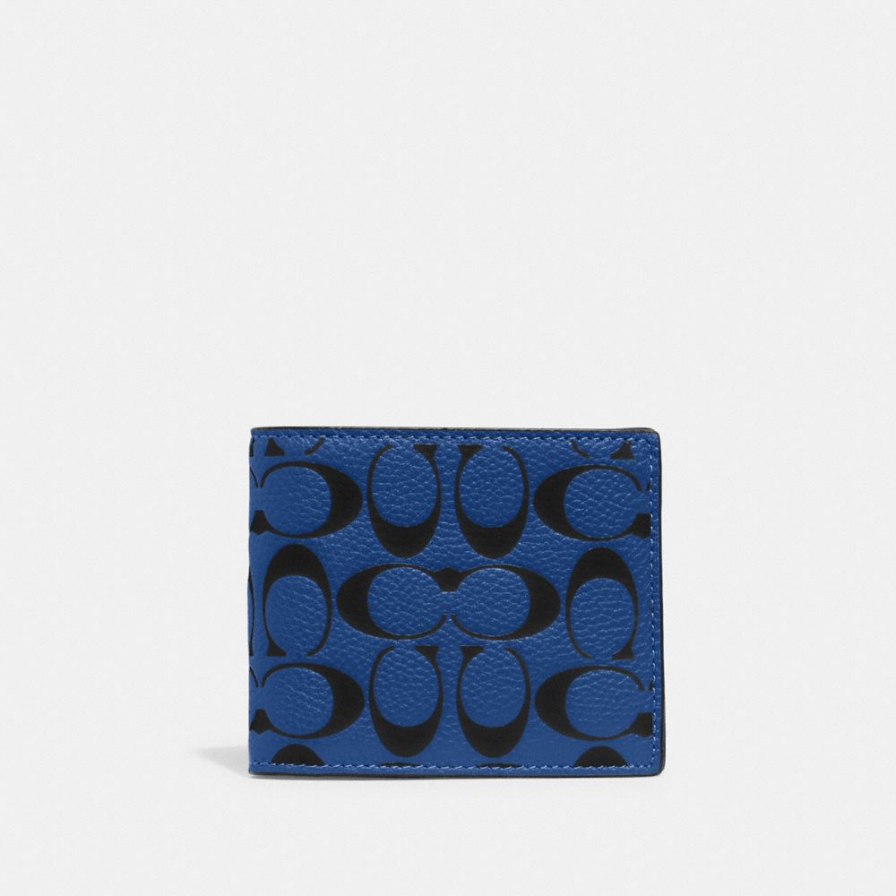 3 In 1 Wallet In Signature Leather - CA549 - Blue Fin/Black