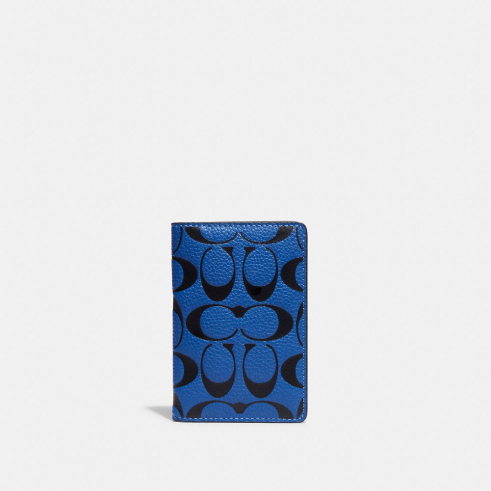 Card Wallet In Signature Leather - CA551 - Blue Fin/Black