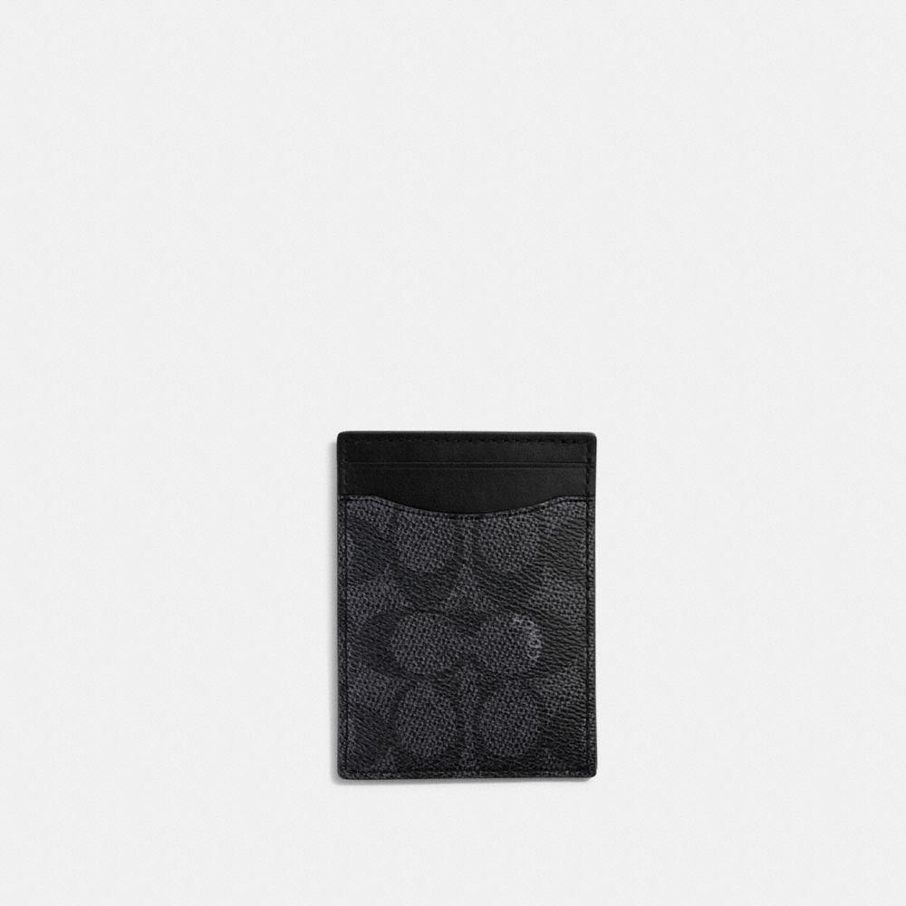 CA552 - Money Clip Card Case In Signature Canvas Charcoal