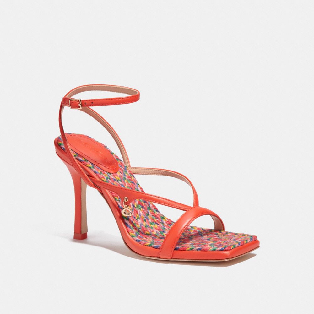 COACH CA557 Kaia Sandal Red Orange